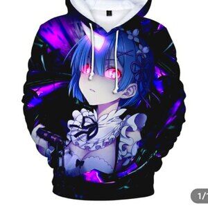 Anime Sweatshirt Pullover Rem Re:Zero Manga Sweatshirt Small